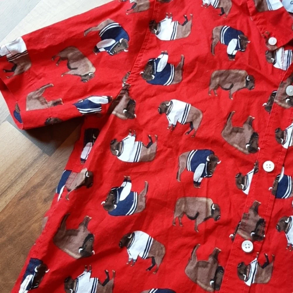 5/$25 Buffalo Button Down Camp Shirt Short Sleeve Casual Old Navy Boho Baby Boy